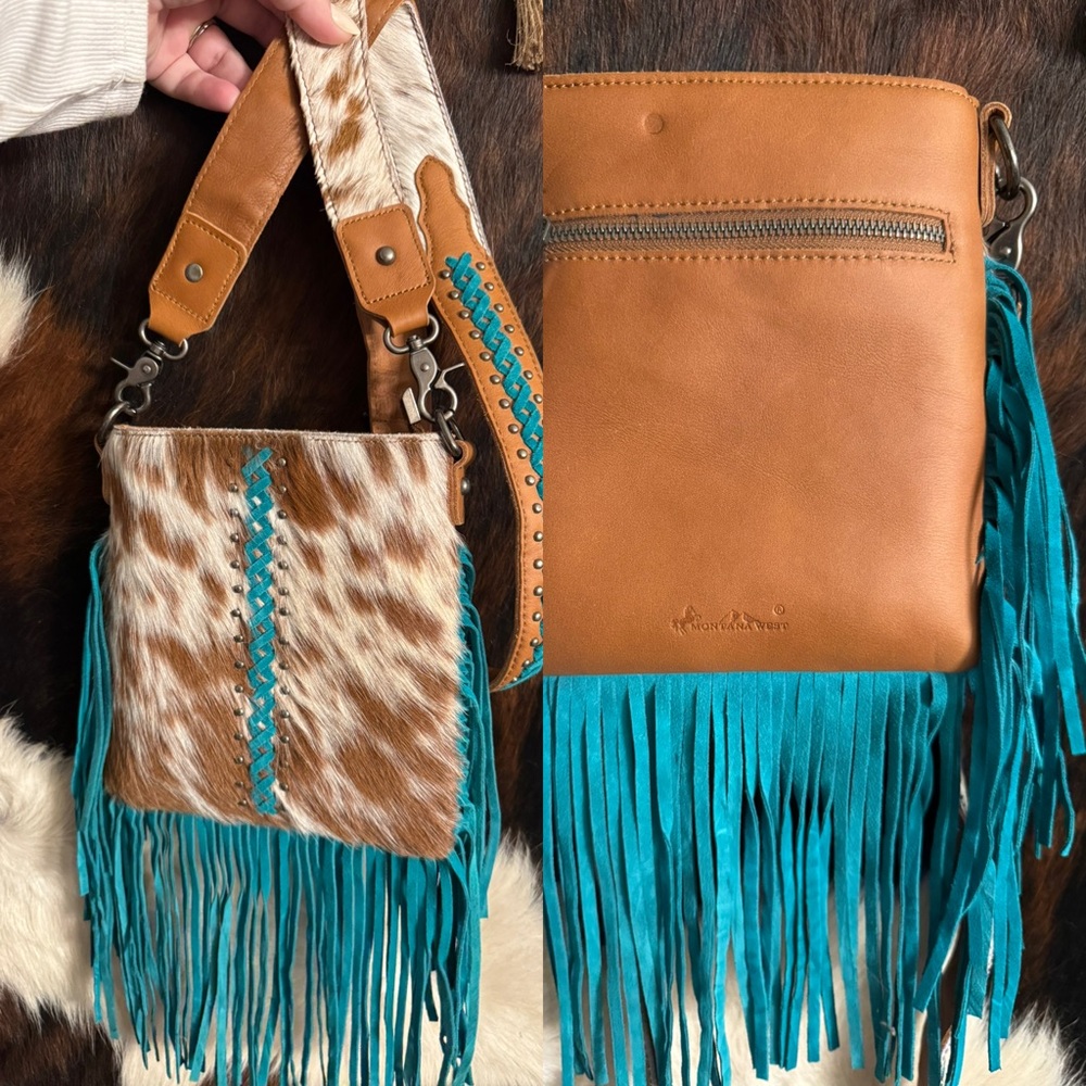 Montana West Cowhide Fringe Leather Bag - Picture 4 of 4